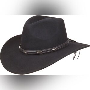 Kenny K 100% Wool Western Hat Cowgirl in Black Size L